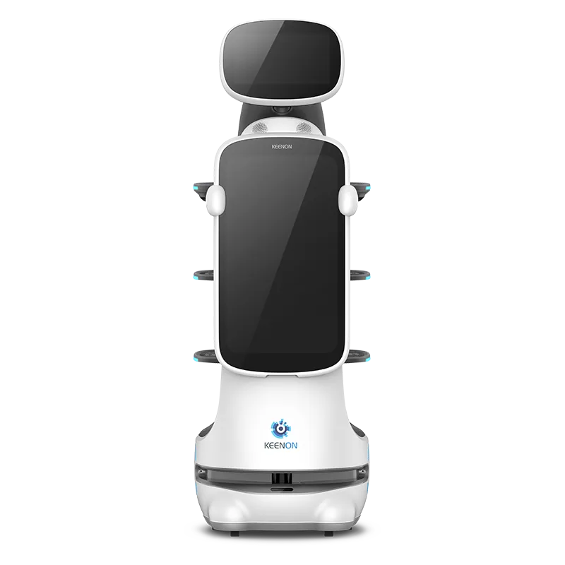 Robot phục vụ nhà hàng T10 – Robot giao đồ ăn kết hợp màn hình quảng cáo